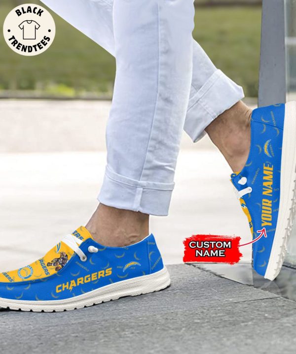 THE BEST NFL Los Angeles Chargers Custom Name Hey Dude Shoes