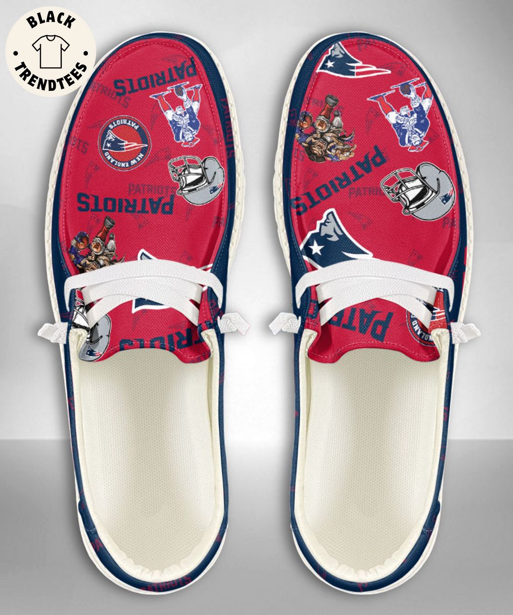 THE BEST NFL New England Patriots Custom Name Hey Dude Shoes