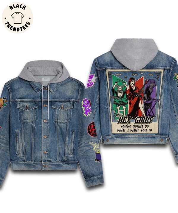 The Hex Girls Gothic Rock Band Design Hooded Denim Jacket