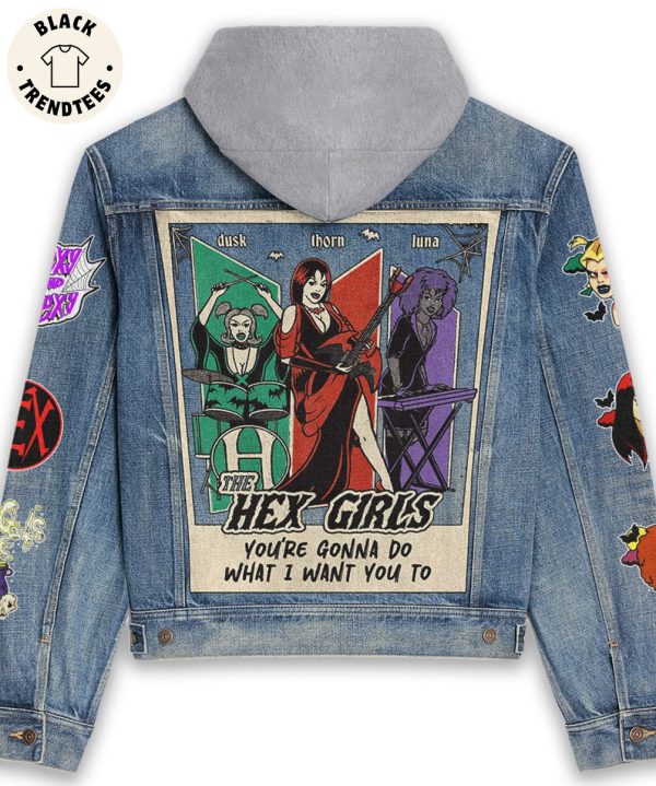 The Hex Girls Gothic Rock Band Design Hooded Denim Jacket