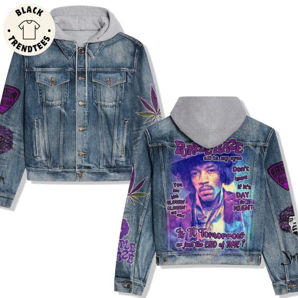 The Jimi Hendrix Experience Lyrics Purple Haze Hooded Denim Jacket