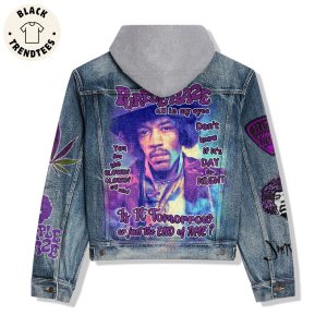 The Jimi Hendrix Experience Lyrics Purple Haze Hooded Denim Jacket