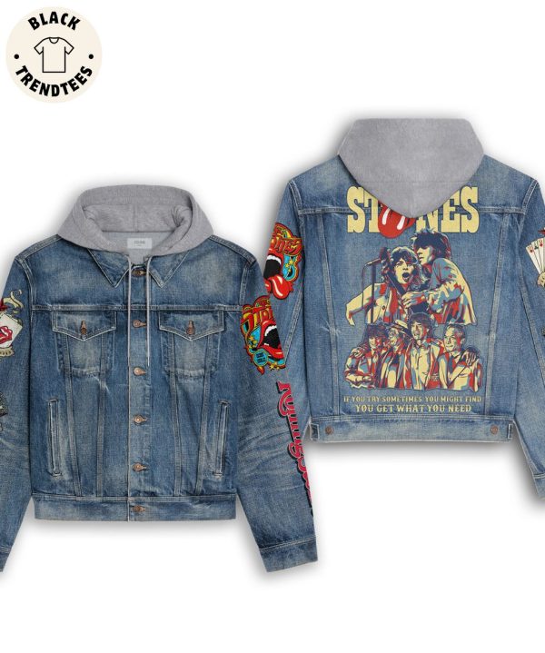 The Rolling Stones  You Cant Always Get What You Want Hooded Denim Jacket