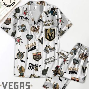 Vegas Born Knight Up Golden Knights Pijamas Set