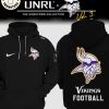 Vikings Football Logo Design On Front Chest Gray Hoodie And Pants