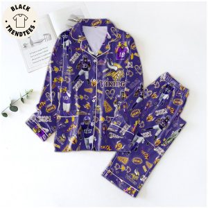 Vikings Skol Mascot Purple Design Pajamas Set