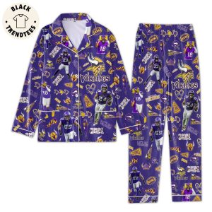 Vikings Skol Mascot Purple Design Pajamas Set