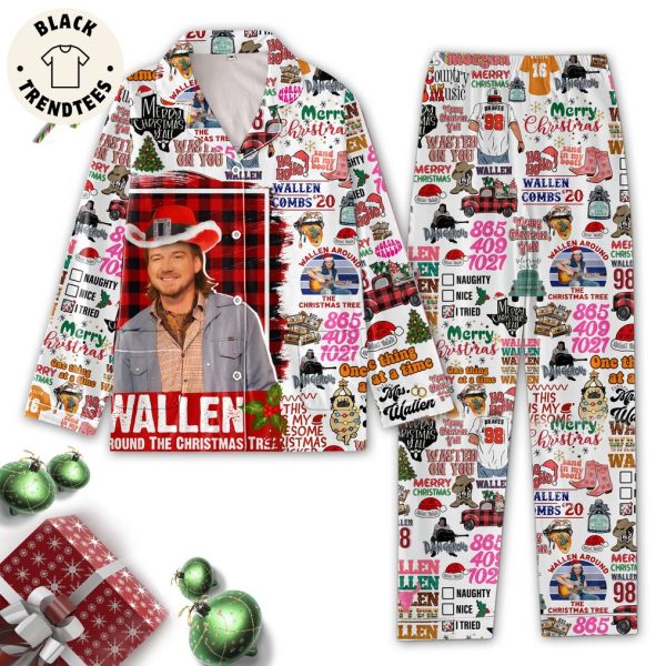 Wallen Round The Christmas Tree Portrait Design Pajamas Set