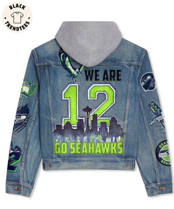 We Are 12 Go Seahawks Hooded Denim Jacket