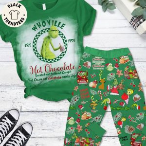 Who Ville EST 1954 Hot Chocolate Cakes Christmas Design Pajamas Set