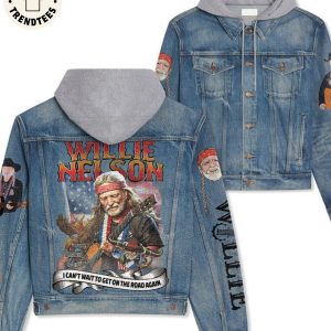 Willie Nelson Portrait Design Hooded Denim Jacket