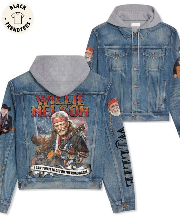 Willie Nelson Portrait Design Hooded Denim Jacket