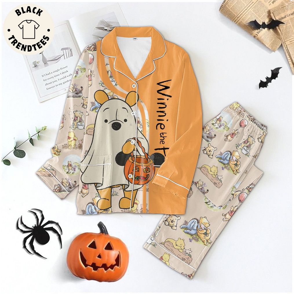 Winnie The Pooh Halloween Pumpkin Lights Design Pijamas Set
