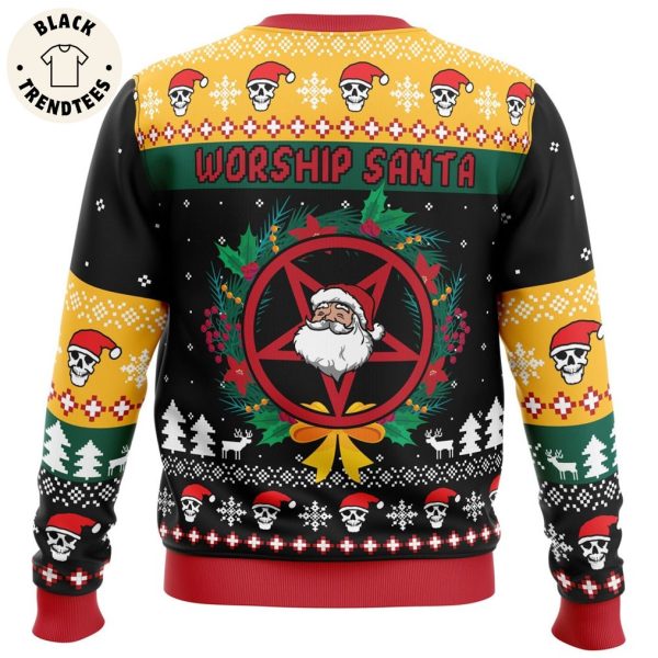 Worship Santa Ugly Christmas Sweater