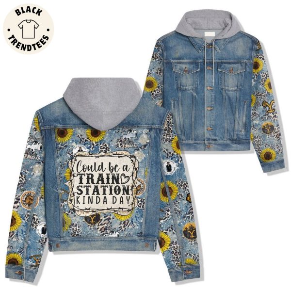 YLST Could Be A Train Station Kinda Day Hooded Denim Jacket