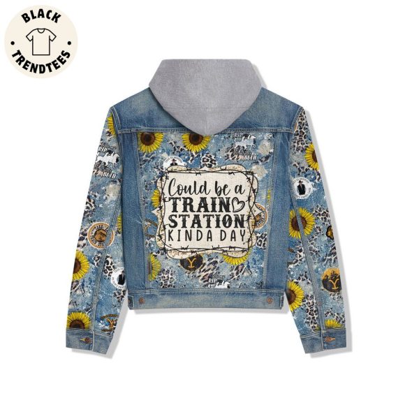 YLST Could Be A Train Station Kinda Day Hooded Denim Jacket