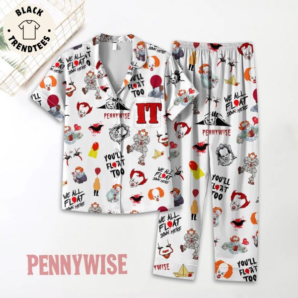 Youll Float Too Pennywise Movie Character Spooky Clown Pijamas Set_