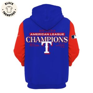 2023 American League Texas Rangers World Series Champions Blue Design 3D Hoodie