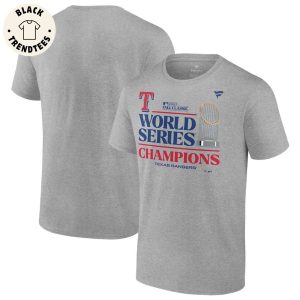 2023 Fall Classic World Seiries Champions Texas Rangers Logo Gray Design 3D T-Shirt