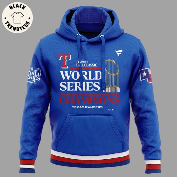 2023 Fall Classic World Series Champions Texas Rangers Logo Blue Design 3D Hoodie