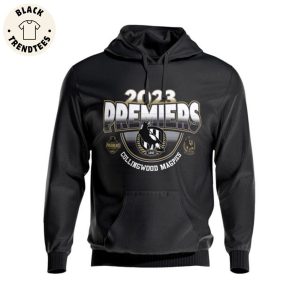 2023 Premiers Collingwood Magpies Logo Black Design 3D Hoodie