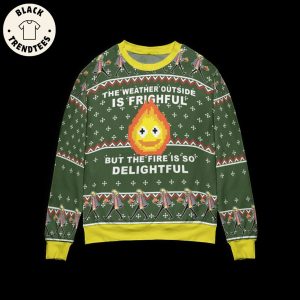 How Is Moving Castle The Fire Is So Delightful Green Christmas Design 3D Sweater