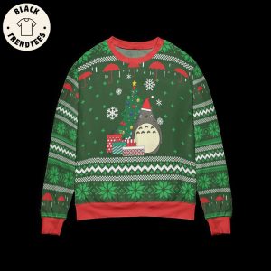 My Neighbor Totoro Green Christmas Design 3D Sweater