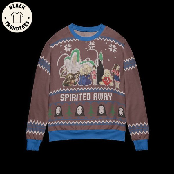 Spirited Away Characters Brown Christmas Design 3D Sweater