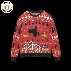 Kiki’s Delivery Service Ugly Christmas Red Design 3D Sweater