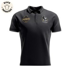 AFL 2023 Champions Limited Collingwood AFL Black Design 3D Polo Shirt