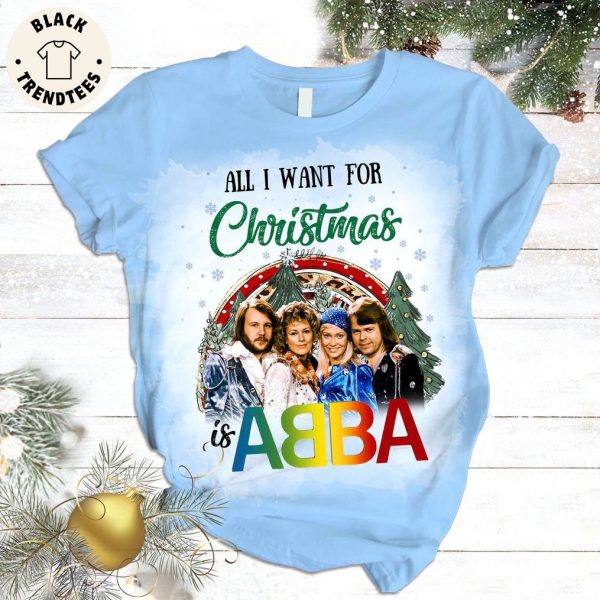 All I Want For Christmas Is ABBA Blue Design Pajamas Set