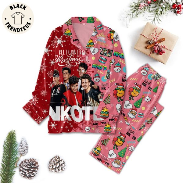 All I Want For Christmas New Kids On The Block Pink Design Pajamas Set