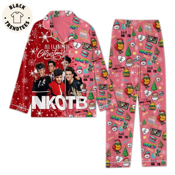 All I Want For Christmas New Kids On The Block Pink Design Pajamas Set