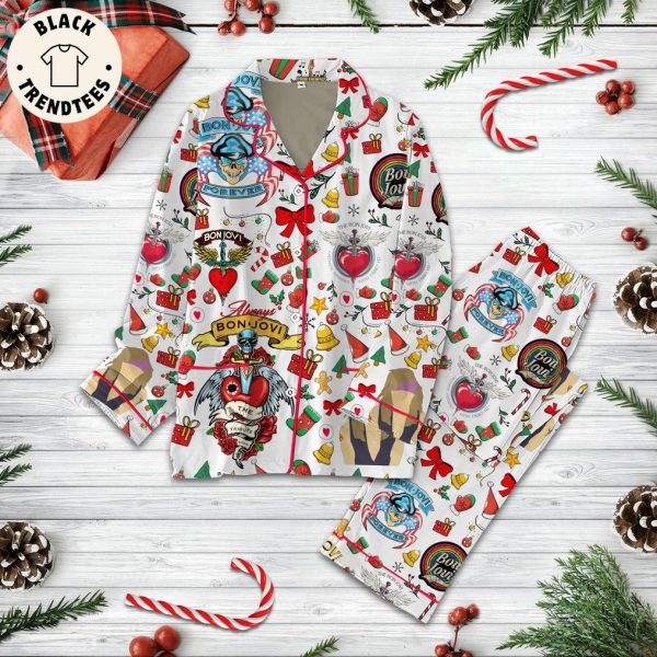 Always Bon Jovi Christmas Skull Design Pajamas Set