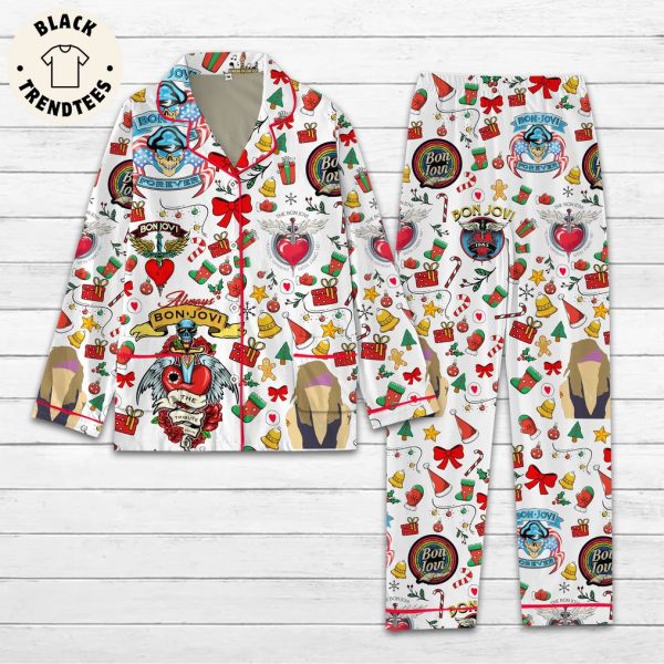 Always Bon Jovi Christmas Skull Design Pajamas Set