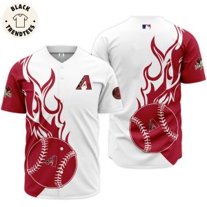 Arizona Diamondbacks MLB Red Ball White Design Baseball Jersey