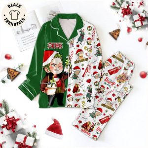 ASCE Christmas Green White Design Pajamas Set