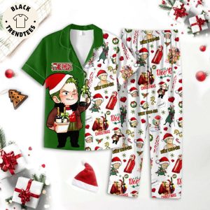 ASCE Christmas Green White Design Pajamas Set