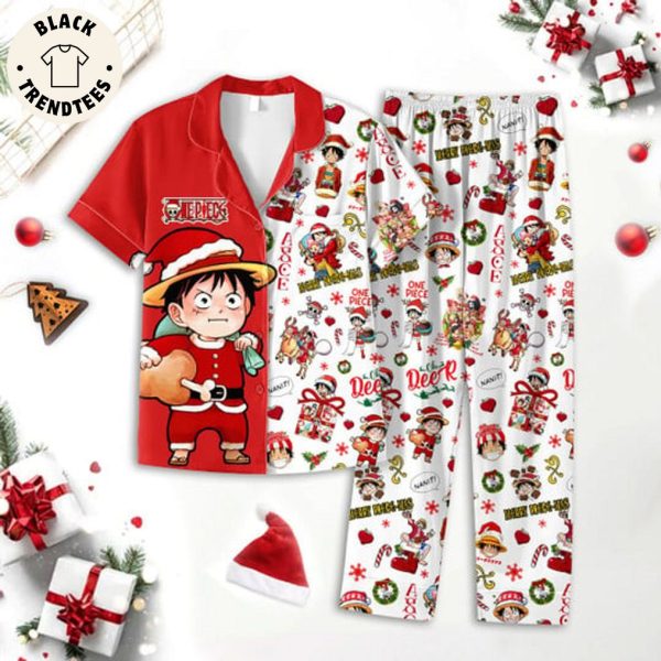 ASCE Christmas Red White Design Pajamas Set