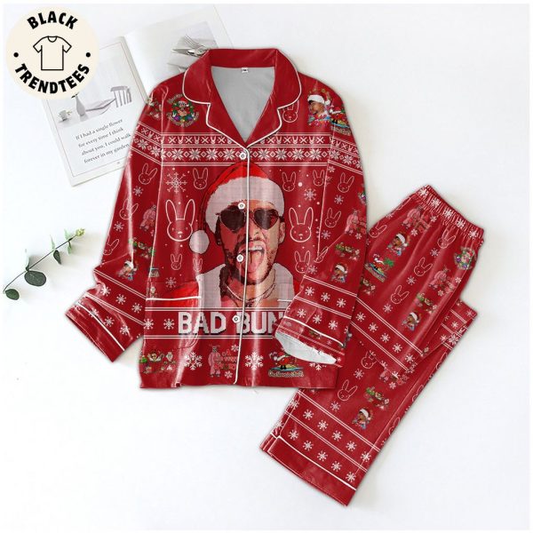 Bad Bunny Christmas Red Deisgn Pajamas Set