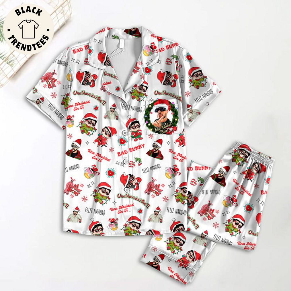 Bad Bunny Una Navidad Sin Ti Christmas Design Pajamas Set