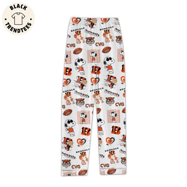 Bengals Mascot Orange White Design Pajamas Set