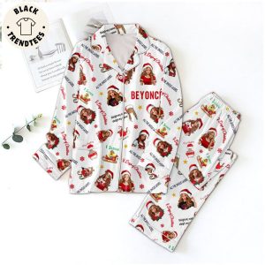 Beyonce All the Jingle Christmas White Design Pajamas Set