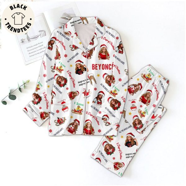 Beyonce All the Jingle Christmas White Design Pajamas Set