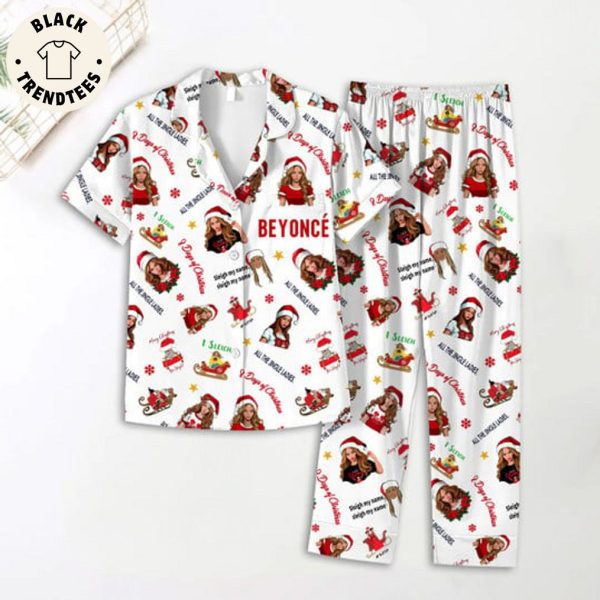 Beyonce All The Jingle Ladies Portrait White Christmas Design Pajamas Set