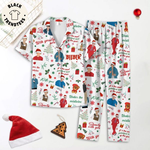 Bieber Christmas White Design Pajamas Set