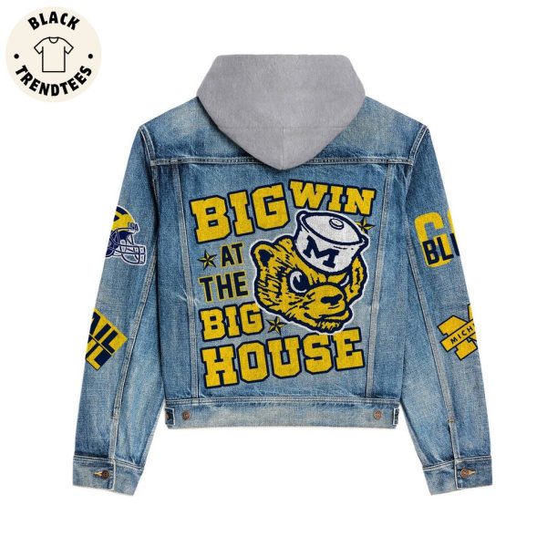 Big Win At The Big House Design Hooded Denim Jacket