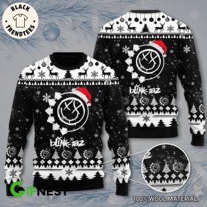 Blink 182 Christmas Black White Design 3D Sweater
