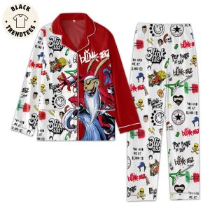 Blink 182 Red White Design Pajamas Set