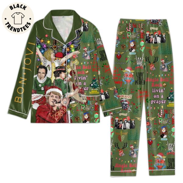 Bon Jovi Jingle Bell Christmas Design Pajamas Set